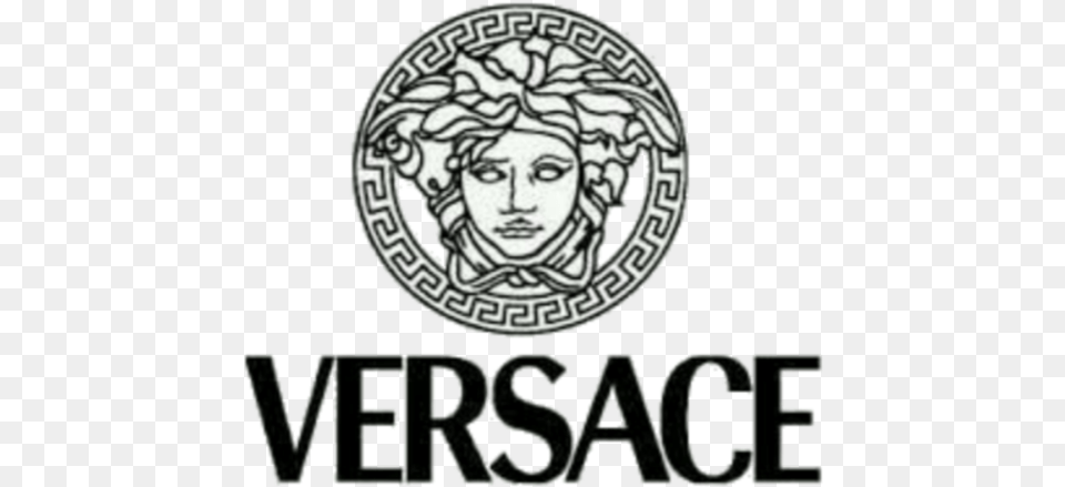 Versace Versace Clothing Brand Sign, Logo, Face, Head, Person Png Image