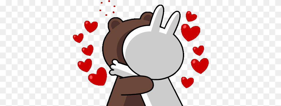 Vertebrate Clipart Line Friends Bear Love Brown And Cony Big Love, Heart Png Image