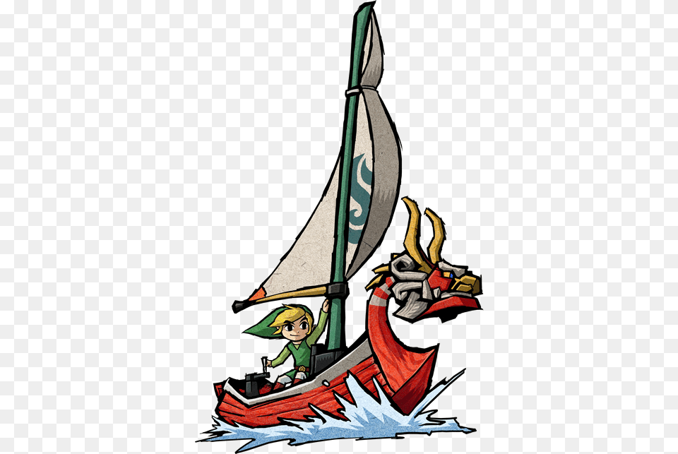 Vertebrate Clipart The Legend Of Zelda The Wind Waker Link, Boat, Sailboat, Transportation, Vehicle Png