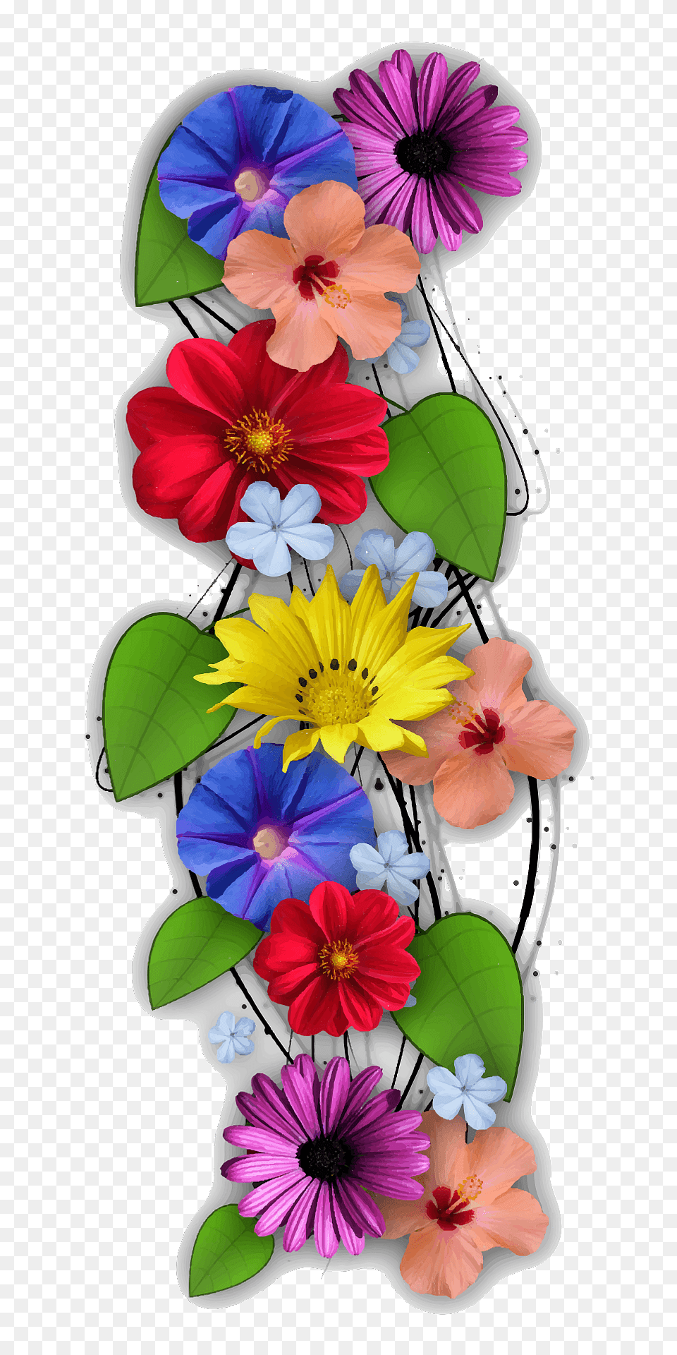 Vertical Flowers Clipart, Plant, Art, Flower, Graphics Free Transparent Png