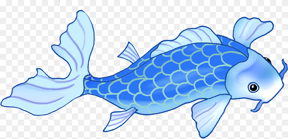 Very Blue Koi Fish Two Koi Fish With Color Drawing, Animal, Sea Life Free Transparent Png