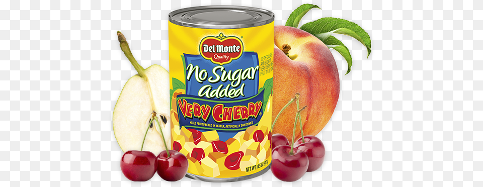 Very Cherry Mixed Fruit No Sugar Added Fruit Can, Food, Plant, Produce, Tin Png