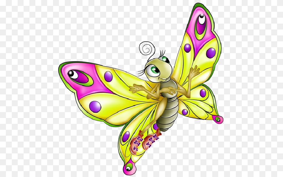 Very Colourful Butterfly Cartoon All Are, Purple, Animal, Bee, Insect Png Image