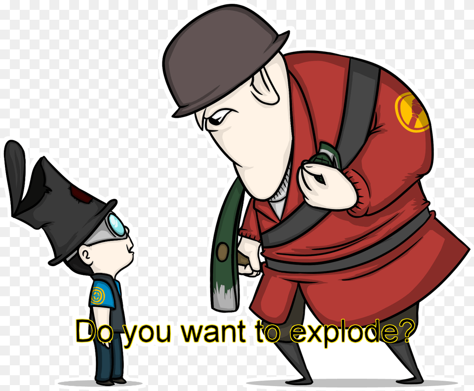 Very Funny Tf2 Meme Do You Want To Explode, Baby, Book, Comics, Person Free Png