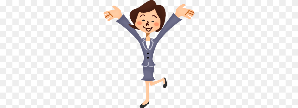 Very Happy Businesswoman Rasing Hands Clipart Illustrations, Clothing, Sleeve, Long Sleeve, Person Free Png Download