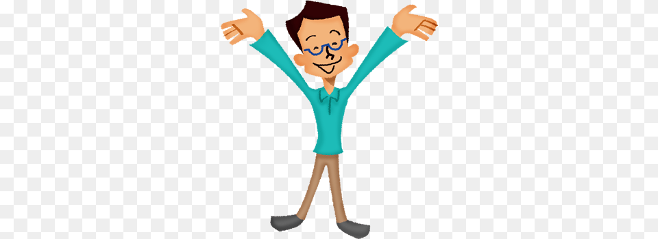 Very Happy Man Rasing Hands Clipart Illustrations, Blouse, Clothing, Long Sleeve, Sleeve Free Transparent Png