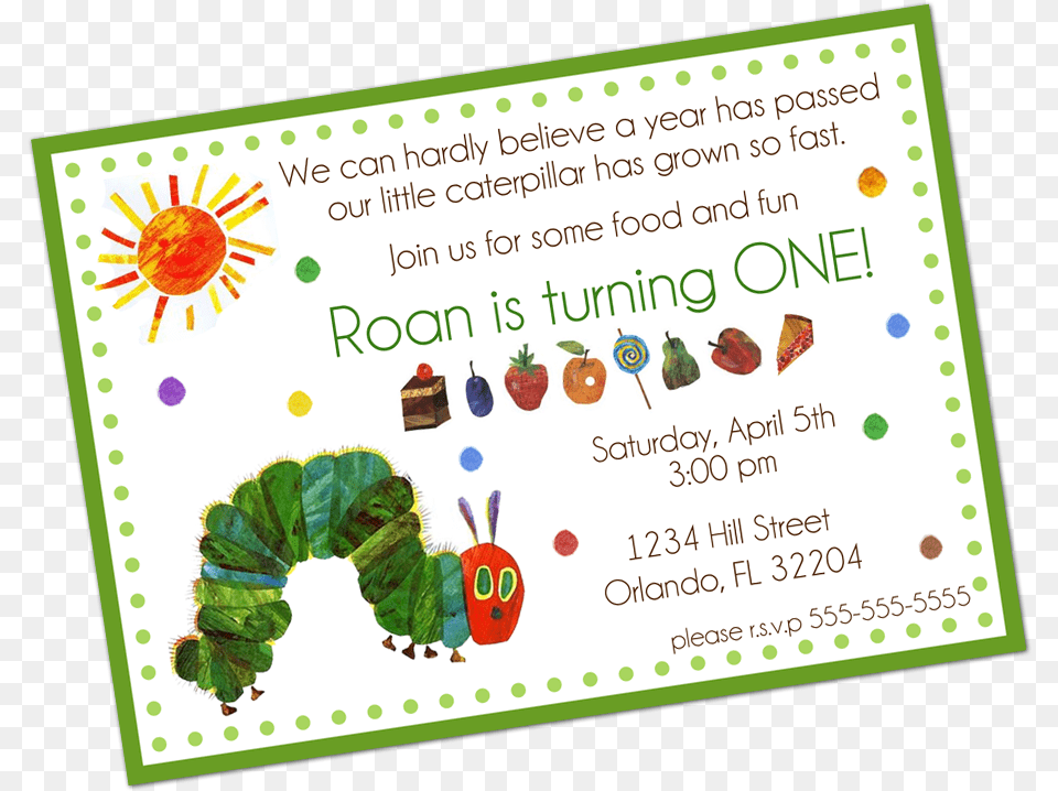 Very Hungry Caterpillar Digital Invitation The Very Hungry Caterpillar, Envelope, Greeting Card, Mail Free Png Download