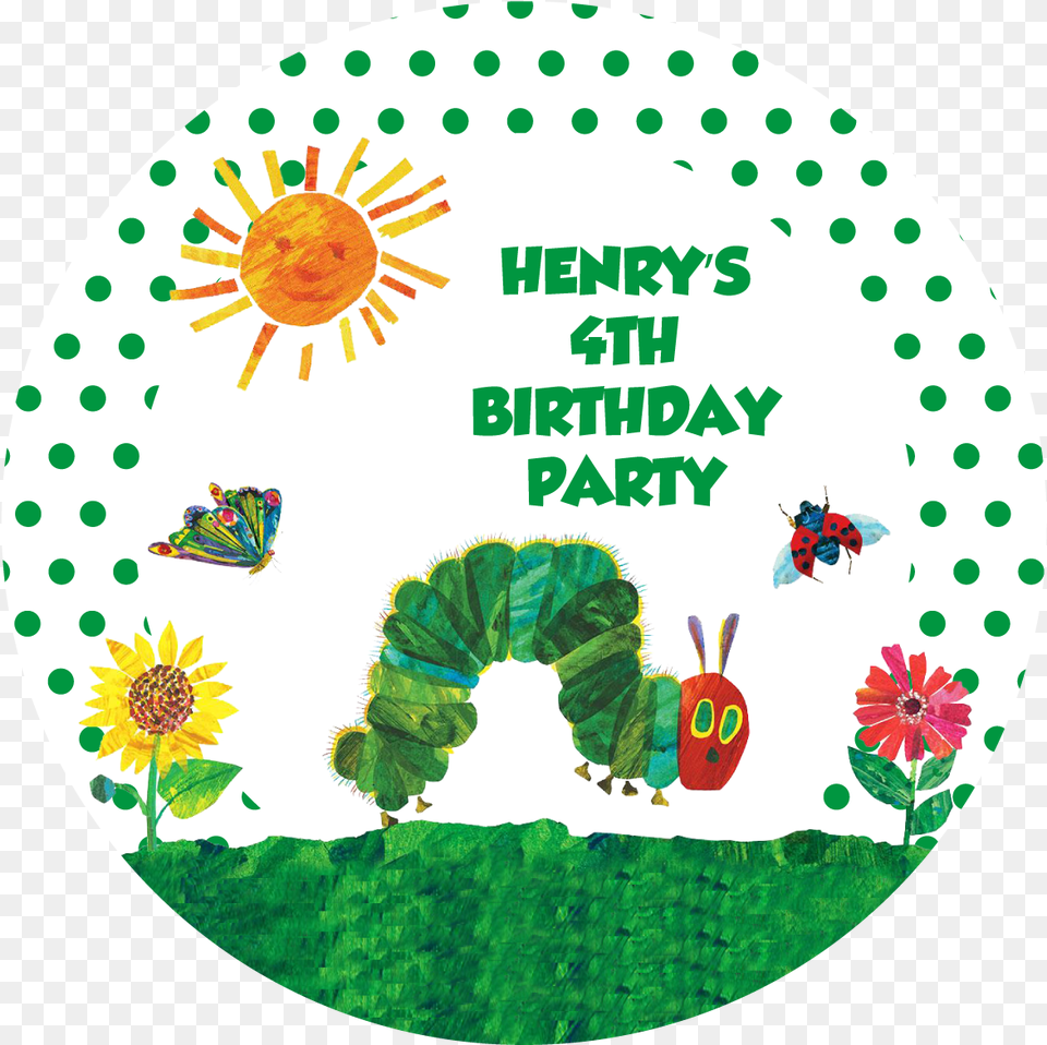 Very Hungry Caterpillar Flowers, Green, Plate Png Image