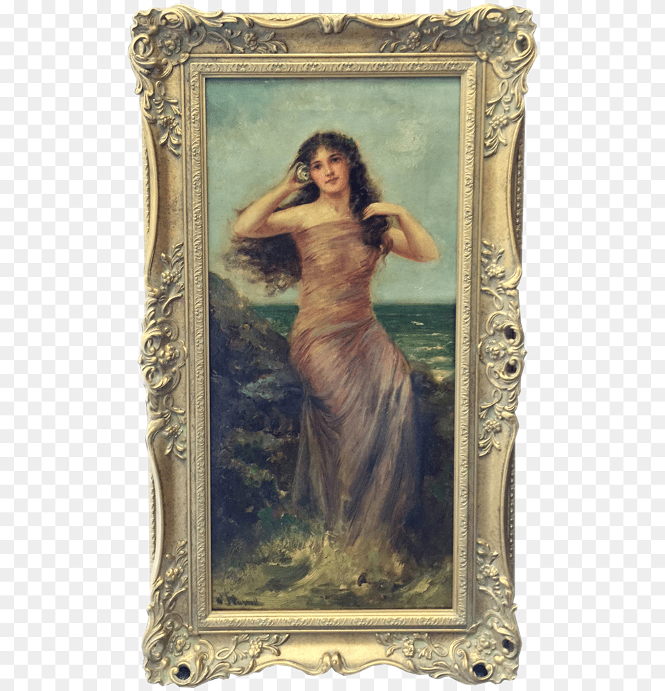 Very Large Framed Reproduction Oil Painting Picture Frame, Art, Adult, Female, Person Png