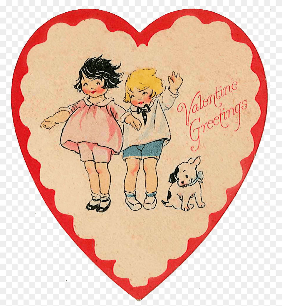 Very Merry Vintage Syle Sweet Valentine Images I Vintage Valsntine, Baby, Person, Animal, Canine Free Png