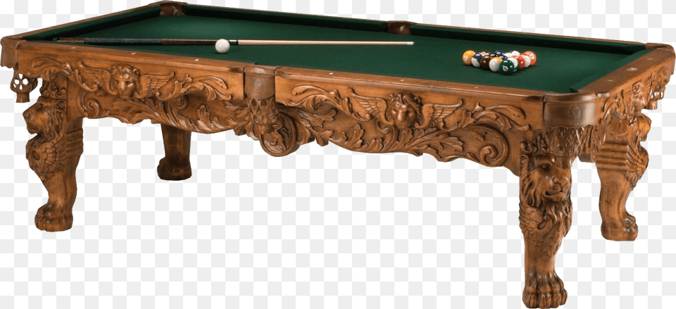 Very Ornate Billiard Table, Billiard Room, Furniture, Indoors, Pool Table Free Png Download