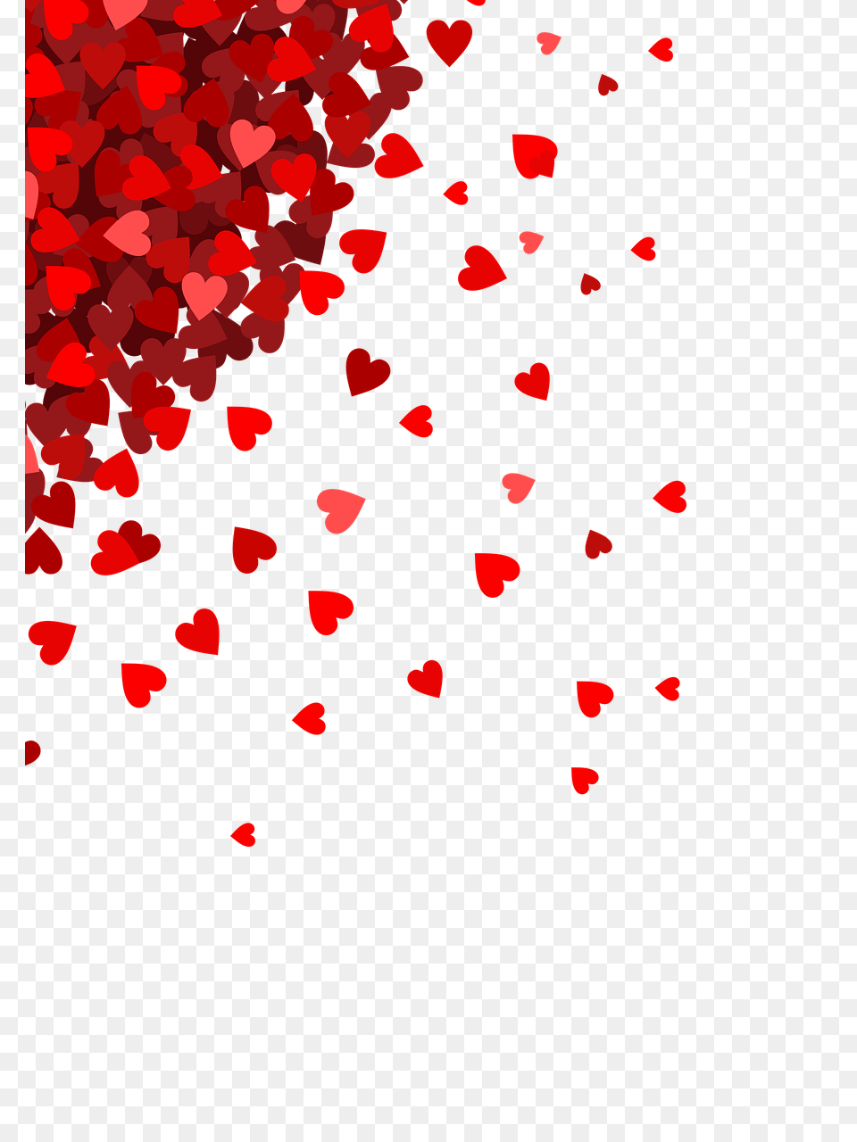 Very Small Hearts In Corner, Flower, Petal, Plant, Paper Png Image