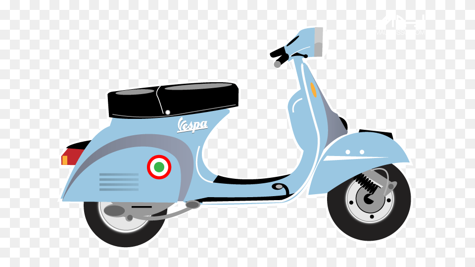 Vespa Cartoon, Motorcycle, Vehicle, Transportation, Scooter Png
