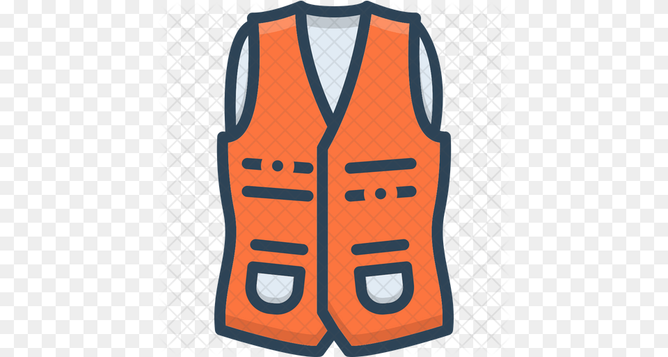 Vest Icon Of Colored Outline Style Vest, Clothing, Lifejacket Png