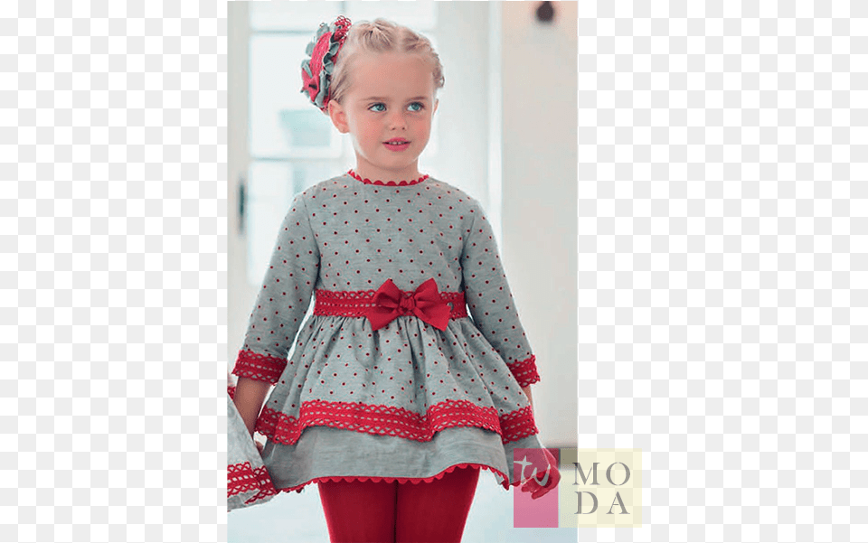 Vestido Dolce Petit 20 2243 V Dolce Petit Grey And Red Dress, Blouse, Clothing, Person, Girl Free Transparent Png