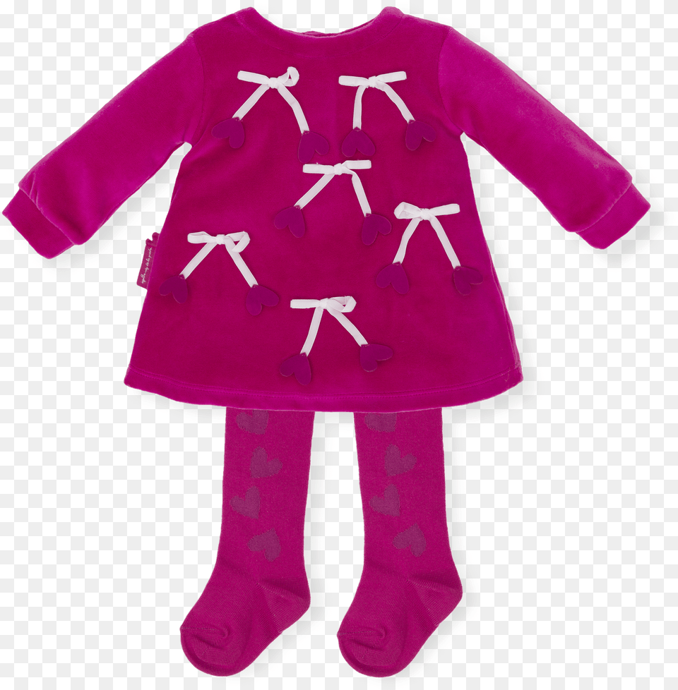 Vestido Lazos Fucsia Girl, Clothing, Coat, Velvet, Purple Png