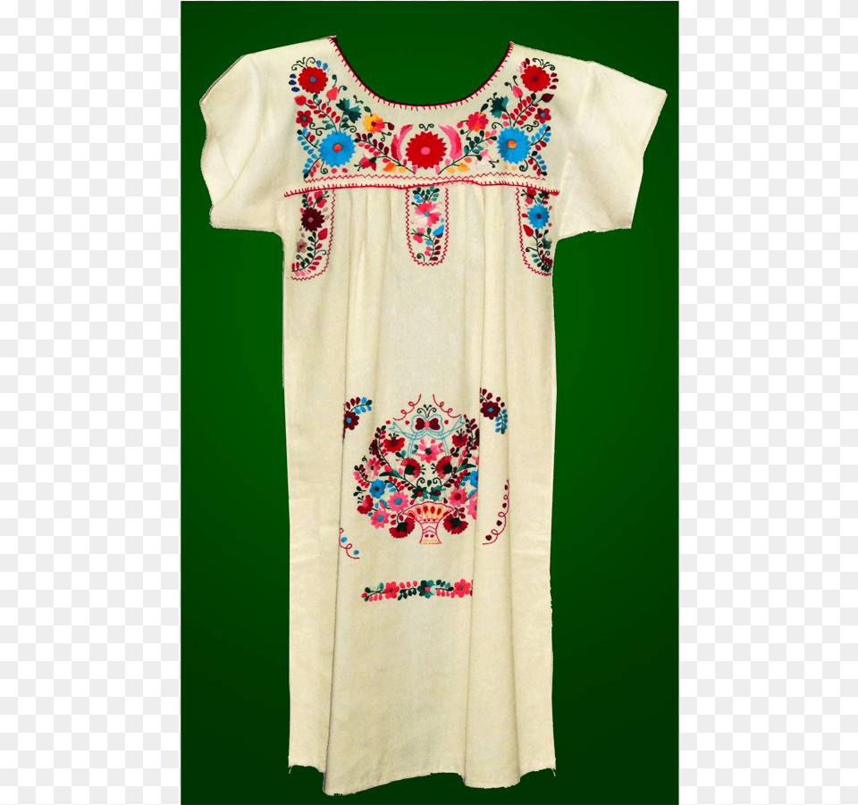 Vestido Tehuacn Bordado Dress, Blouse, Clothing, Pattern, Embroidery Free Png