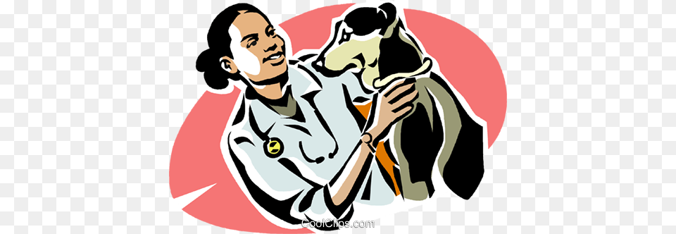 Vet With A Dog Royalty Vector Clip Art Illustration, Adult, Person, Man, Male Png