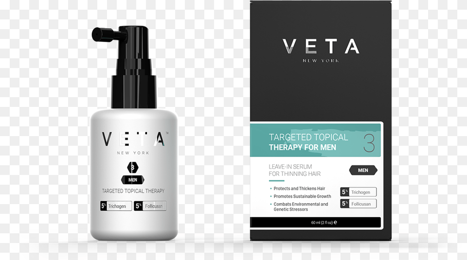 Veta Targeted Topical Therapy For Men Man, Bottle, Cosmetics, Perfume, Lotion Png
