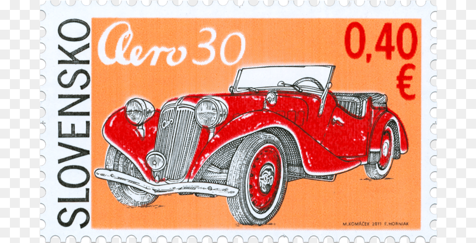 Veteran Motor Cars Aero 30 Slovakia Antique Car, Transportation, Vehicle, Postage Stamp, Machine Free Png Download