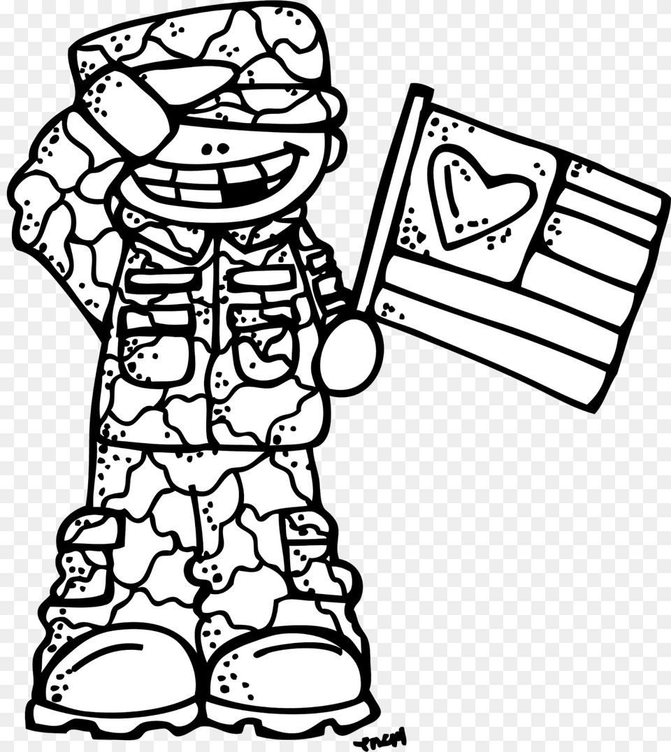 Veterans Day Clipart Black And White Of Winging, Art, Doodle, Drawing, Baby Png Image