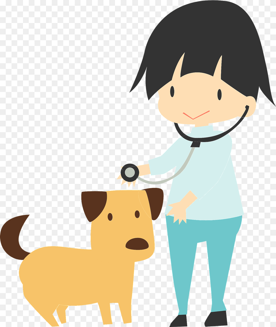 Veterinarian Checking A Dog Clipart, Doctor, Person Free Transparent Png