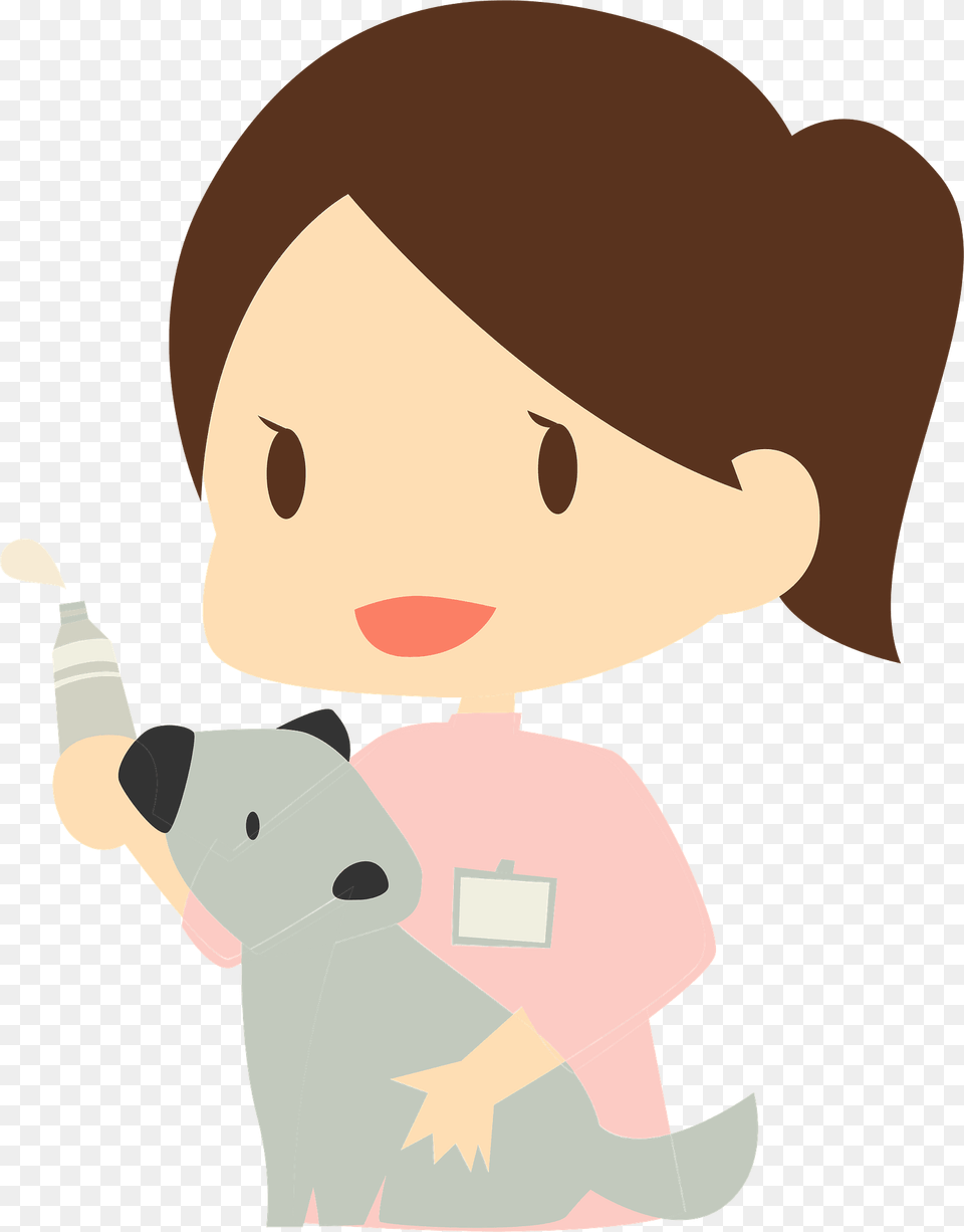 Veterinarian Woman With Dog Clipart, Cartoon, Animal, Bear, Mammal Free Transparent Png