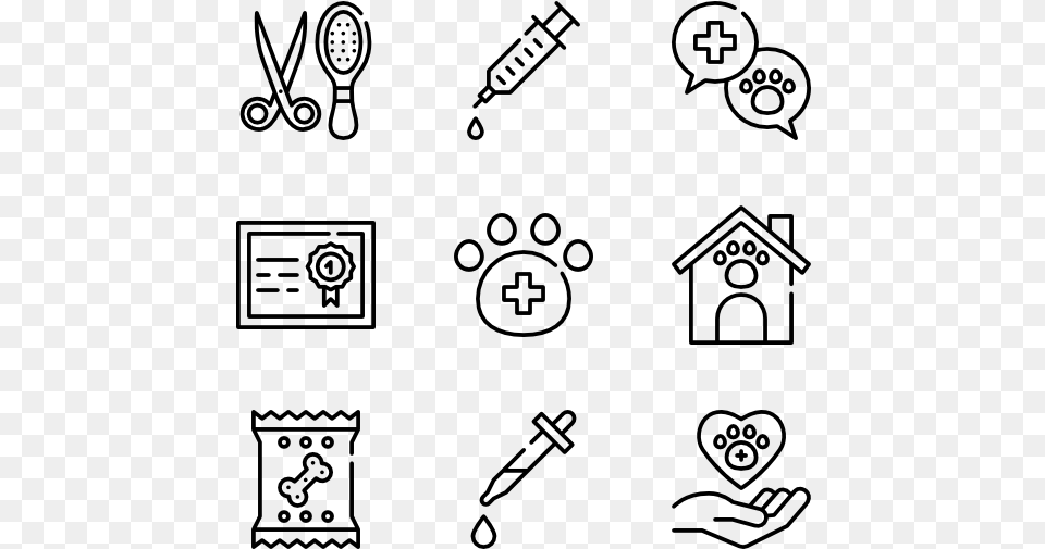 Veterinary Hand Drawn Icons, Gray Free Png Download