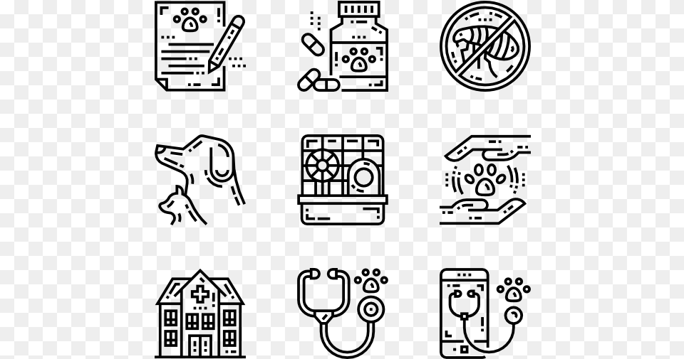 Veterinary Mobile Device Management Icons, Gray Png
