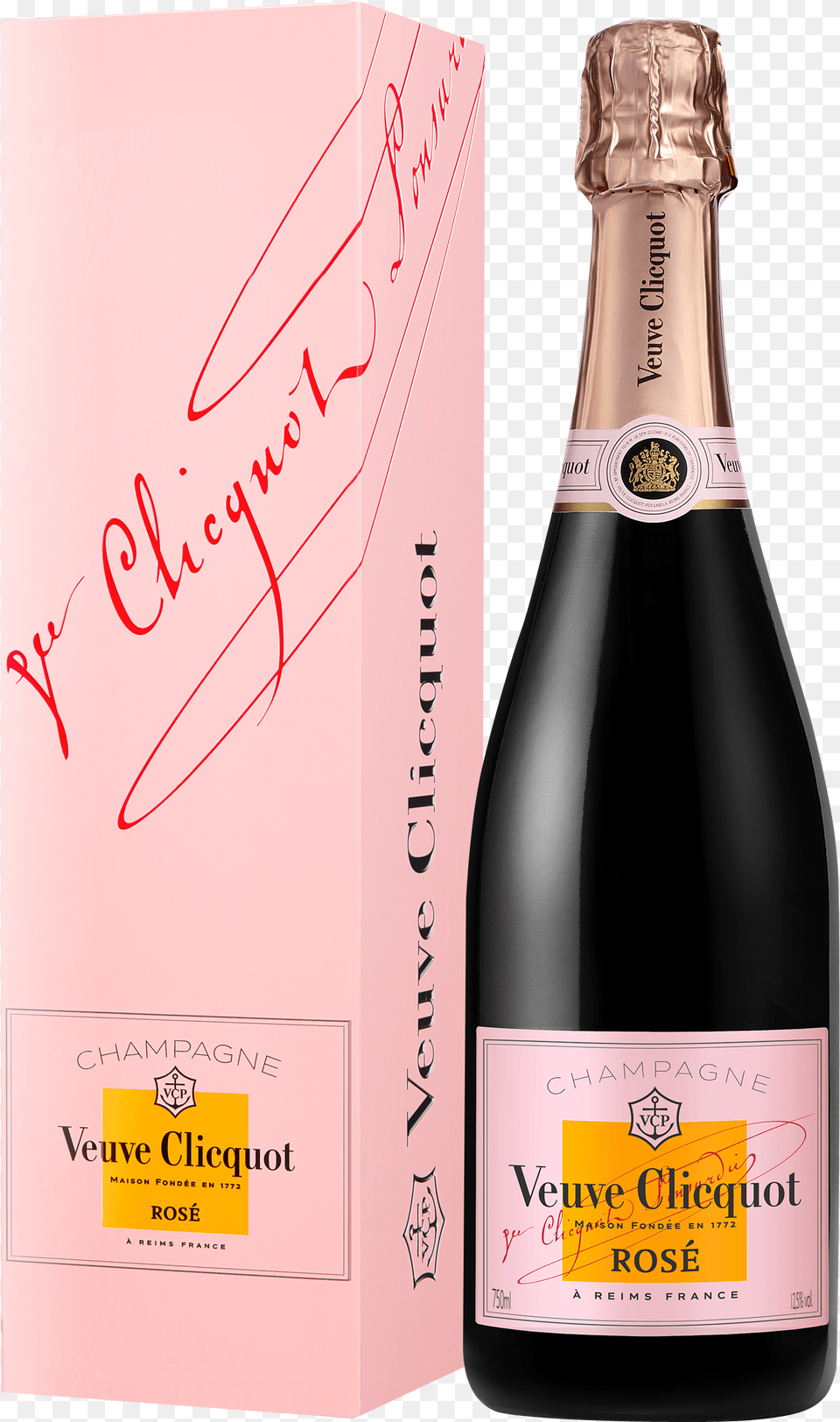 Veuve Clicquot Rose Naked Champagne Champagne Veuve Clicquot Rose, Alcohol, Beverage, Bottle, Liquor Png Image