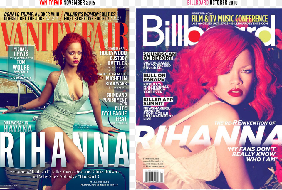 Vf Billboard Rihanna Headline In A Magazine, Publication, Adult, Female, Person Png Image