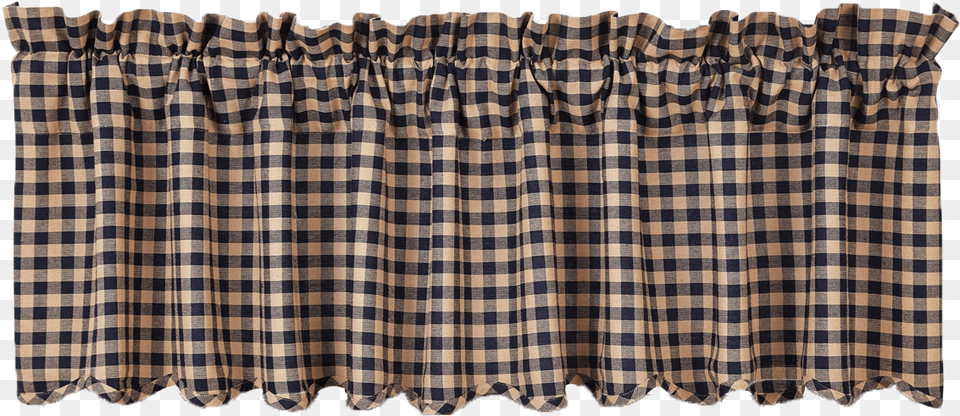 Vhc Brands Navy Check Scalloped Valance Plaids Amp Checks Vhc Brands Check Scalloped Curtain Valance Navy, Clothing, Shirt, Shower Curtain Png Image