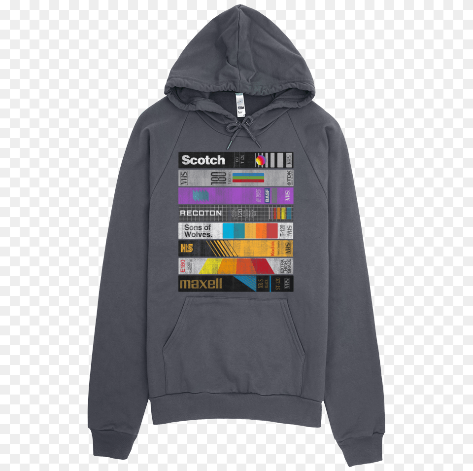 Vhs Hooded Pullover Sweatshirt Vhs Vintage Polaroid, Clothing, Hood, Hoodie, Knitwear Free Transparent Png