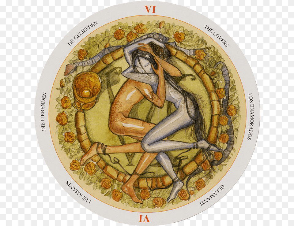 Vi Los Enamorados Circle Of Life Tarot Deck, Art, Painting, Person, Face Free Png