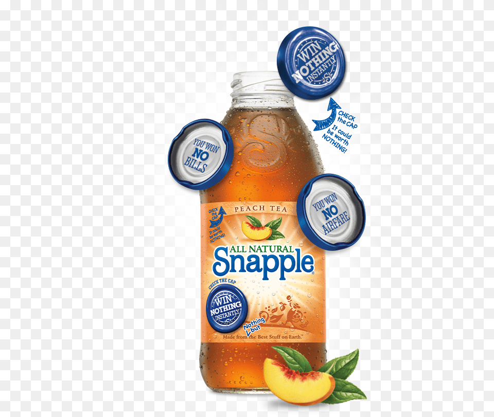 Via Http Ow Lymqr1h Snapple Peach Iced Tea 16 Fl Oz Bottle, Food, Ketchup, Beverage, Juice Free Png