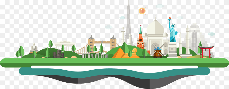 Viajes Rutas Culturales Todos Los Paises Forest And Mountain Cartoon, Architecture, Building, Dome, Art Free Png Download