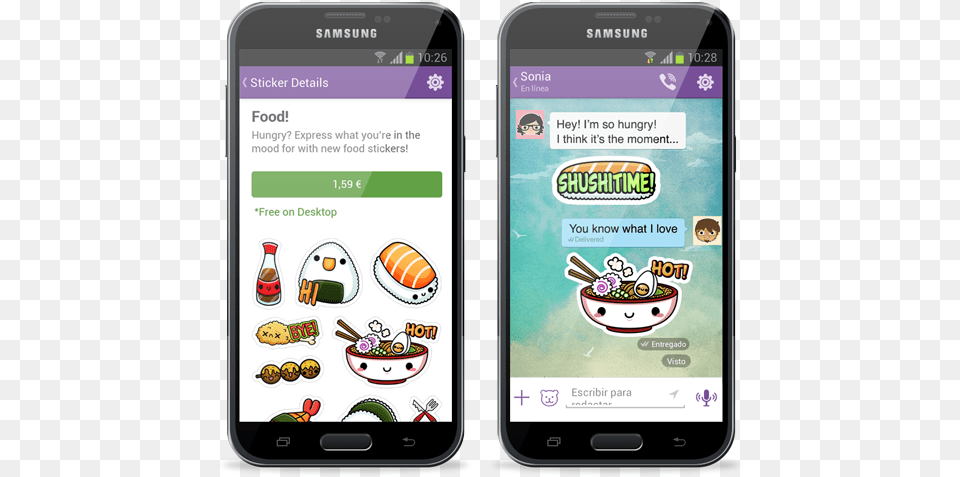 Viber S Kawaii Food Stickers, Electronics, Mobile Phone, Phone Free Png