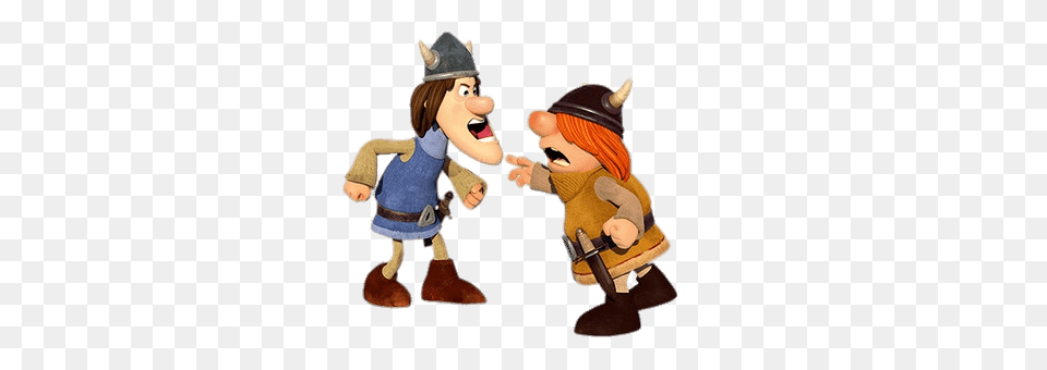 Vic The Viking Characters Tjure And Snorre Fighting, Baby, Person, Cartoon Png
