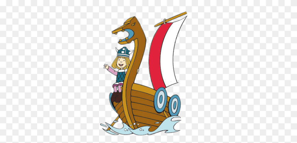 Vic The Viking On Drakar Ship, Cartoon, Baby, Person, Bulldozer Free Png Download