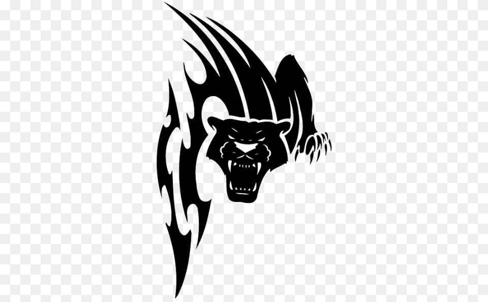 Vicious Tribal Panther Sreaming Tattoo Design Black Jaguar Tribal Tattoo, Accessories, Art, Ornament, Smoke Pipe Free Png Download