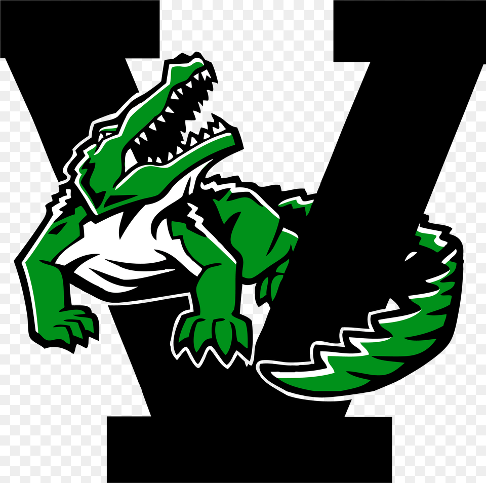 Vicksburg High School Logo Vicksburg Gators, Green, Animal, Dinosaur, Reptile Png