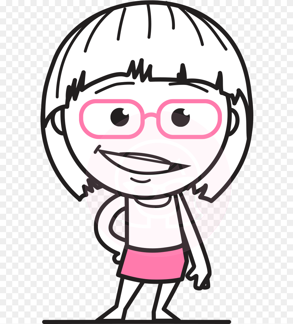 Vicky The Outline Geeky Character Action Pose, Book, Comics, Publication, Baby Free Png