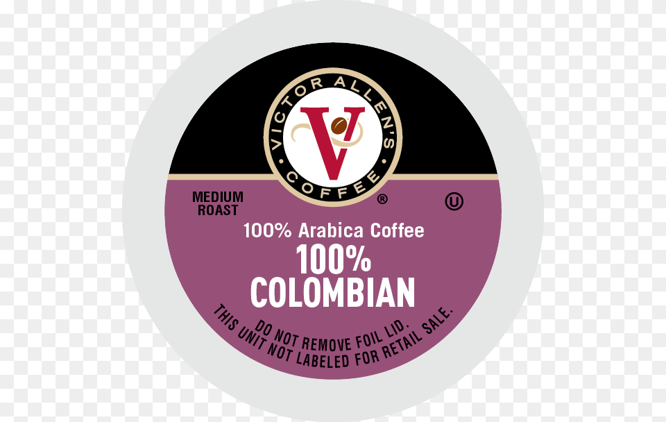 Victor Allen S Coffee K Cups 100 Colombian Single Circle, Advertisement, Poster, Disk, Logo Free Png