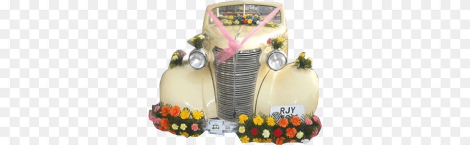 Victoria Convertible Cream Wedding Car Car, Flower, Flower Arrangement, Plant, Flower Bouquet Png
