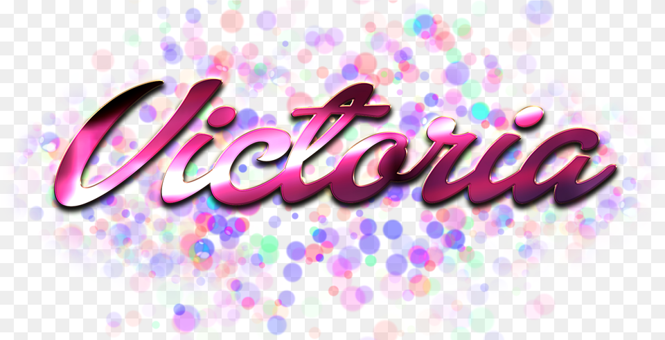 Victoria Name Logo Bokeh Graphic Design, Art, Graphics, Purple, Paper Png Image