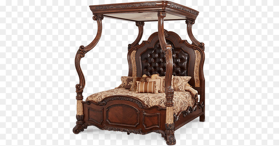 Victoria Palace Bedroom Set California King Bed With Canopy, Furniture, Indoors, Room, Crib Free Png Download