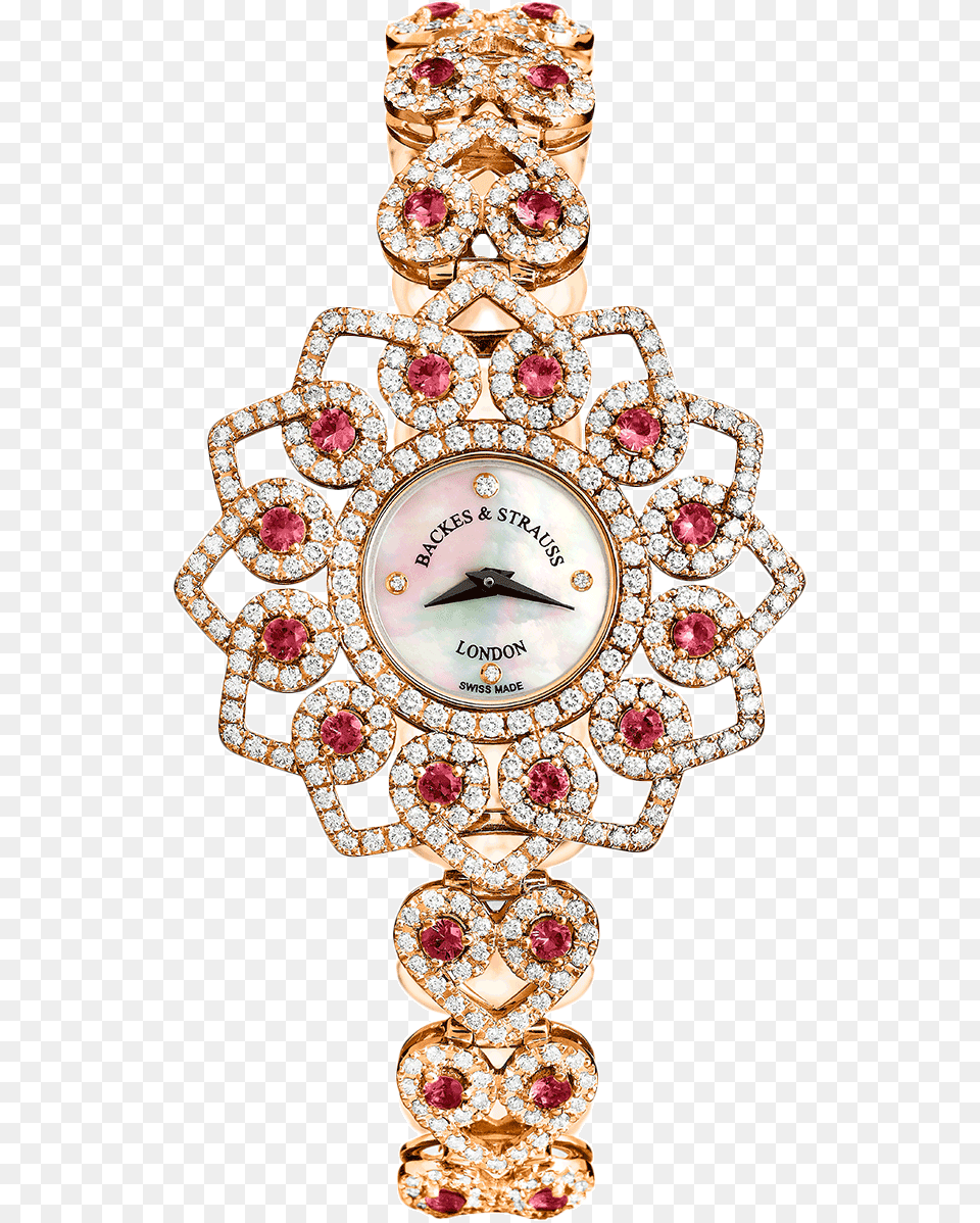 Victoria Princess Red Rose Luxury Diamond Watch Analog Watch, Accessories, Jewelry, Wristwatch, Arm Free Transparent Png