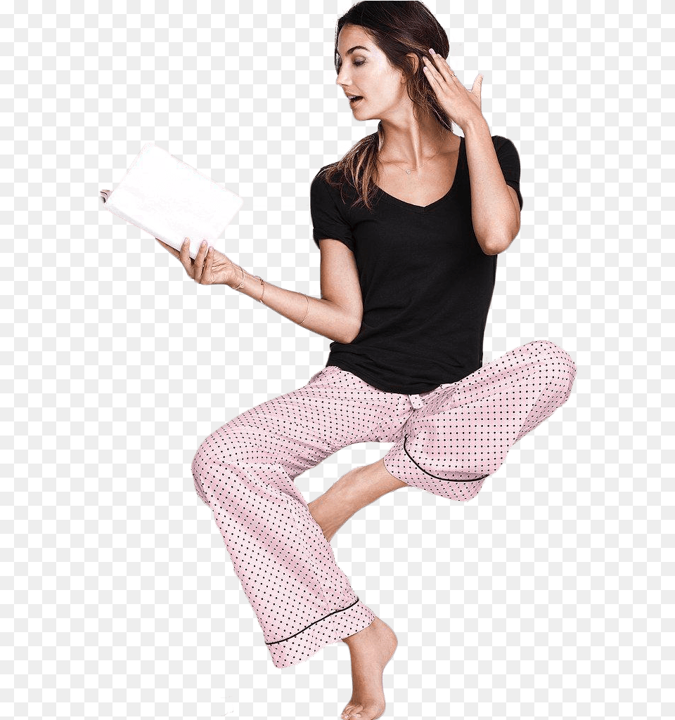 Victoria Secret Clipart Lily Aldridge, Clothing, Pajamas, Pants, Adult Free Png