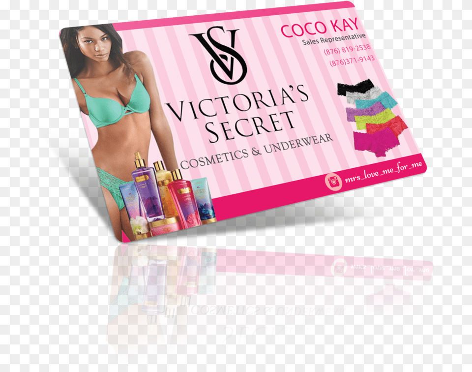 Victoria Secret Rep Card Mockup Flyer, Adult, Person, Female, Woman Free Png Download