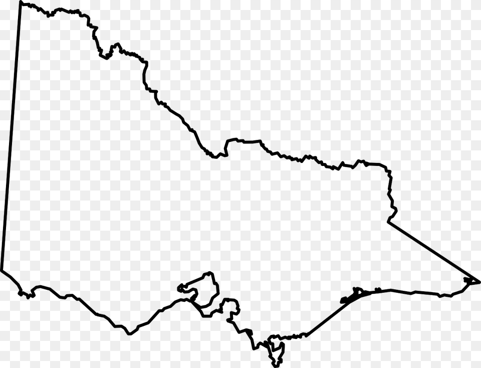Victoria State Map Outline, Gray Png Image